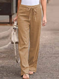 Wide Leg Pants for women - High Waisted Tie Waist - Relaxed Fit Casual - Image 3