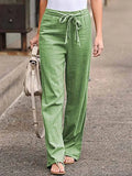 Wide Leg Pants for women - High Waisted Tie Waist - Relaxed Fit Casual - Image 5