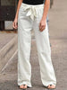 Wide Leg Pants for women - High Waisted Tie Waist - Relaxed Fit Casual - Image 1
