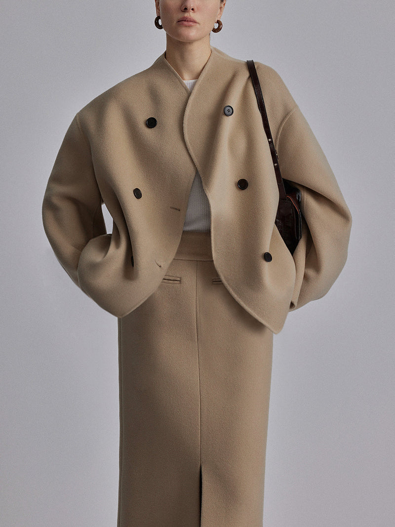 Double Breasted Short Jacket for Women - Button Front - Image 7