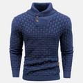 Shawl Collar Sweater for Men - Button Detail - Image 2