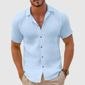 Camp Collar Short Sleeve Shirt for Men - Relaxed Fit Casual - Image 4