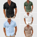 Camp Collar Short Sleeve Shirt for Men - Relaxed Fit Casual - Image 6