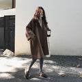 Oversized Lapel Collar Coat for Women - Wide Sleeve - Image 1