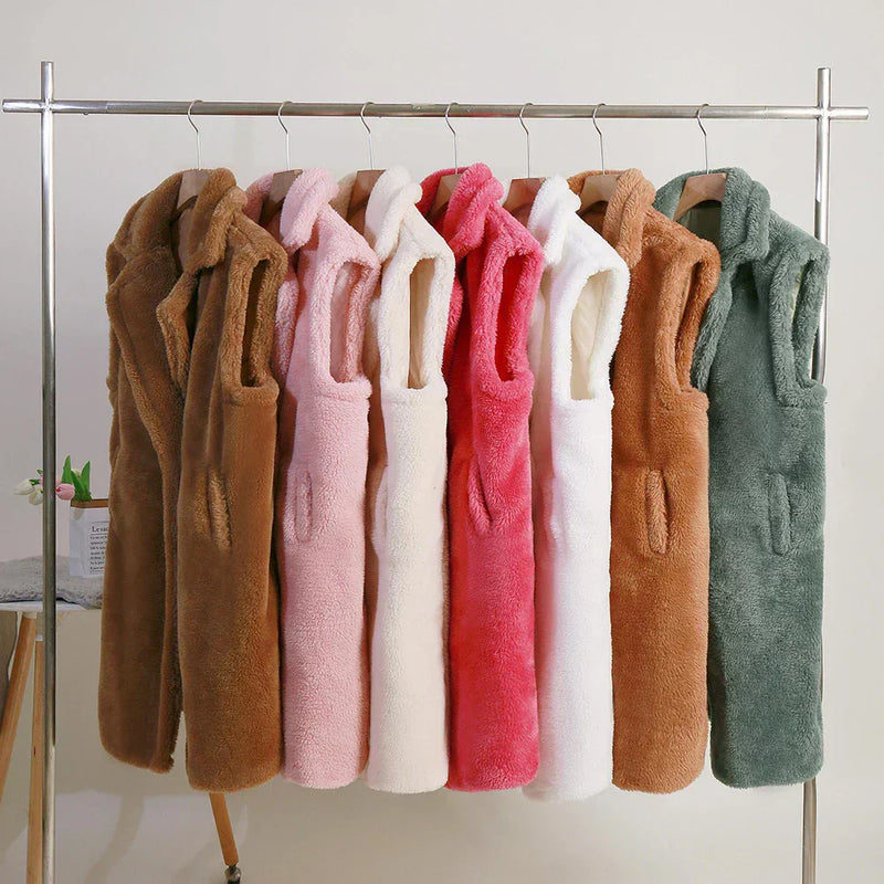 Sleeveless Coat Vest for Women - Lapel Collar - Image 3