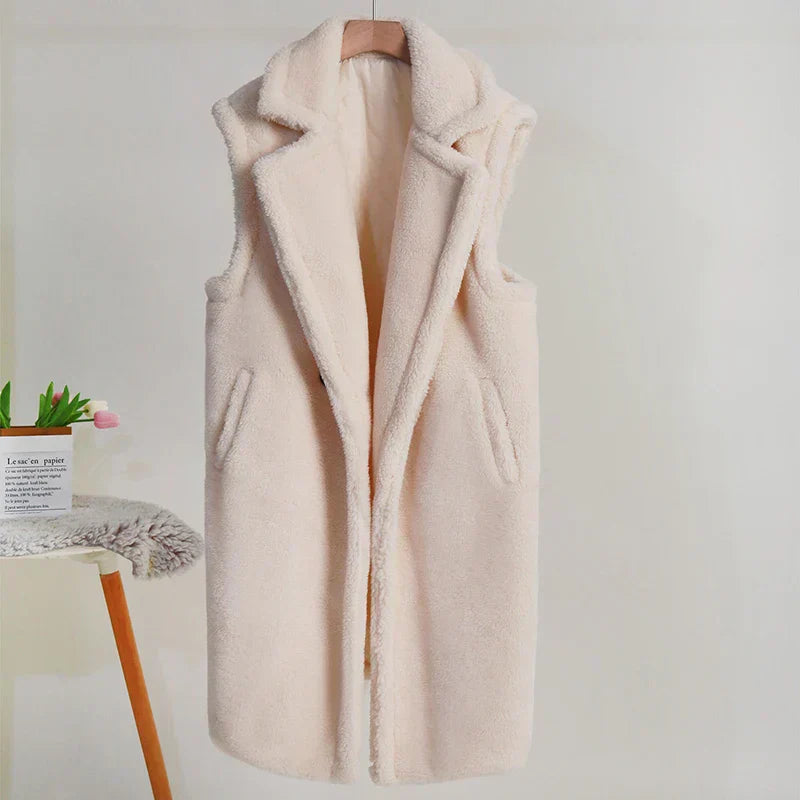Sleeveless Coat Vest for Women - Lapel Collar - Image 7