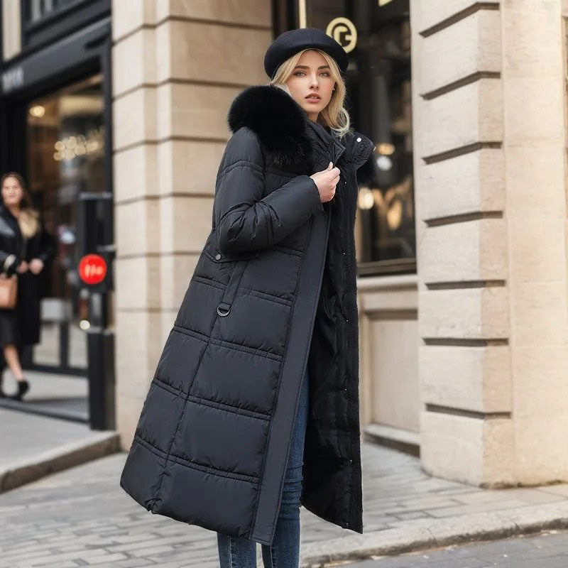 Puffer Coat for Women - Fur Hood - Image 2