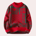 Crew Neck Sweater for Men - Geometric Print - Image 4