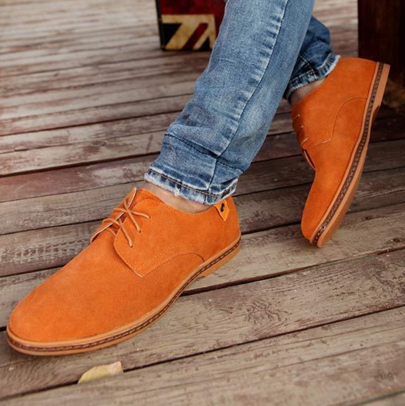 Oxford Dress Shoes for Men - Lace-up Round Toe - Contrast Sole Edge Pull Tab - Image 7