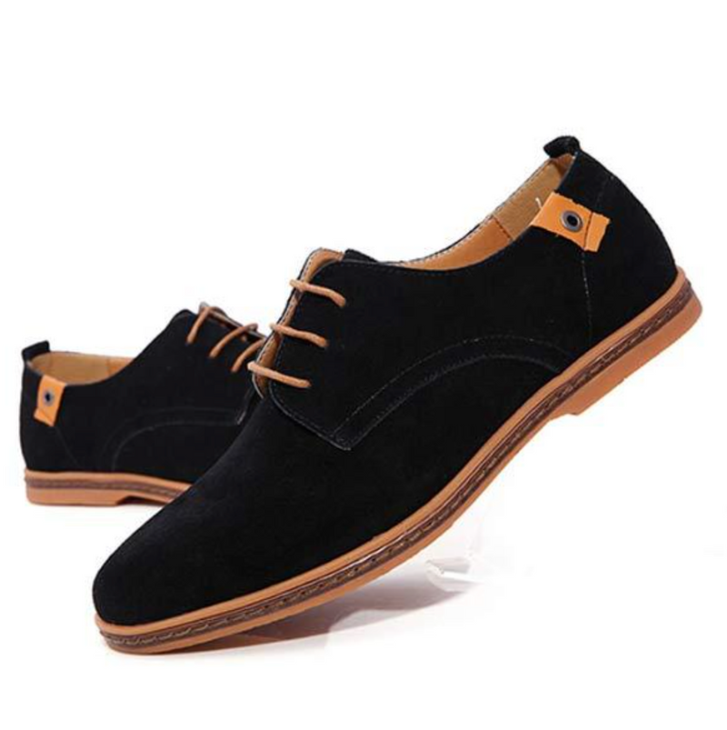 Oxford Dress Shoes for Men - Lace-up Round Toe - Contrast Sole Edge Pull Tab - Image 3