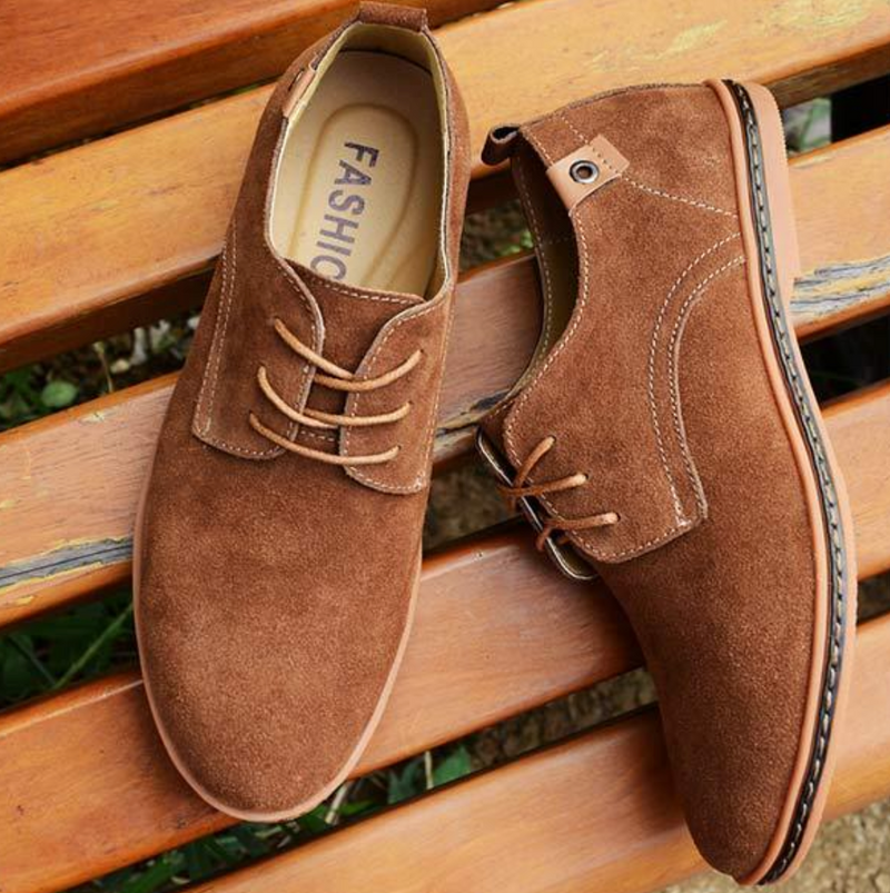Oxford Dress Shoes for Men - Lace-up Round Toe - Contrast Sole Edge Pull Tab - Image 5
