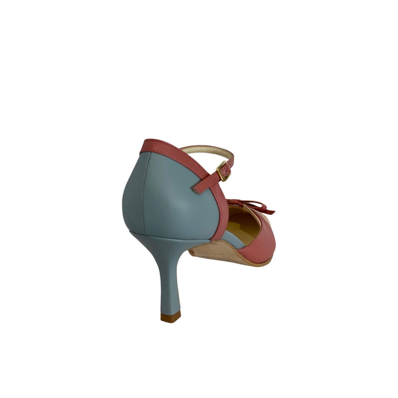 Ankle Strap Heels for women - Bow Heels Pointed Toe - Mid Heel Color Block - Image 5