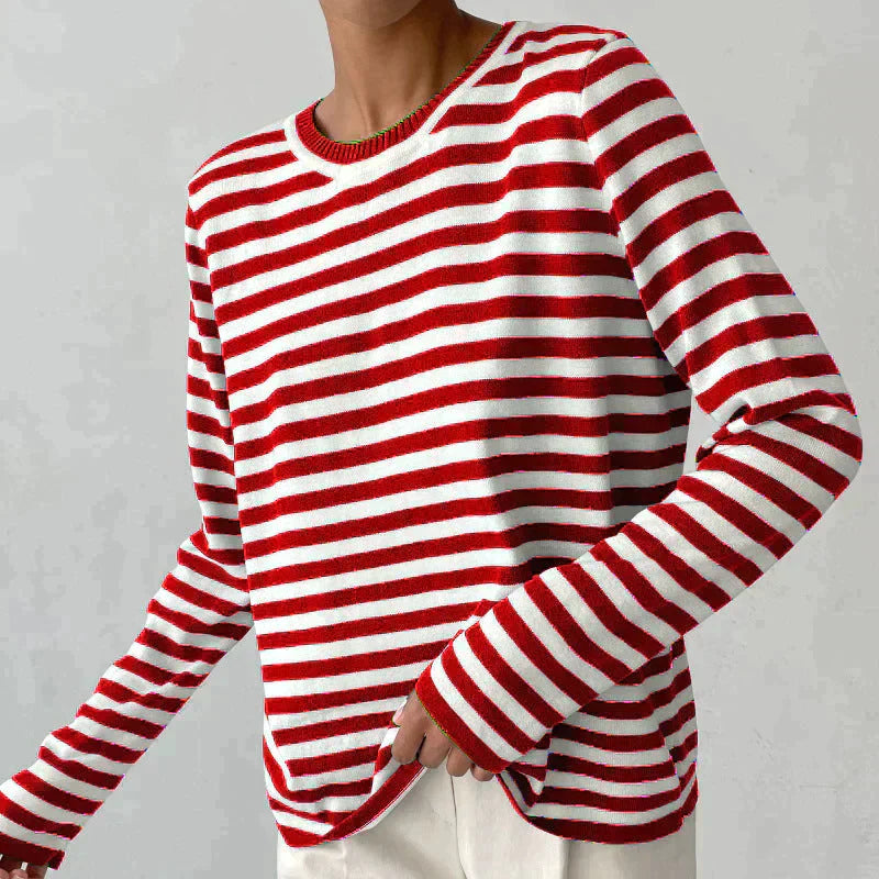 Striped Pullover Sweater for Women - Relaxed - Image 8
