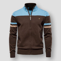 Knit Zip-Up Jacket for Men - Stand Collar - Image 1