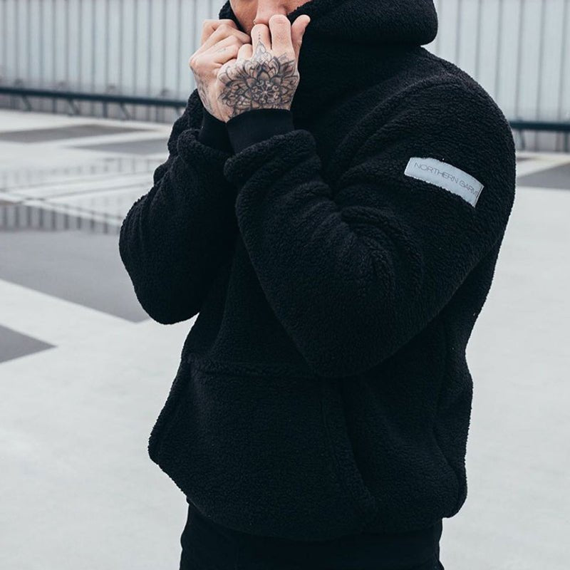 Sherpa Pullover Hoodie for Men - Relaxed - Image 3