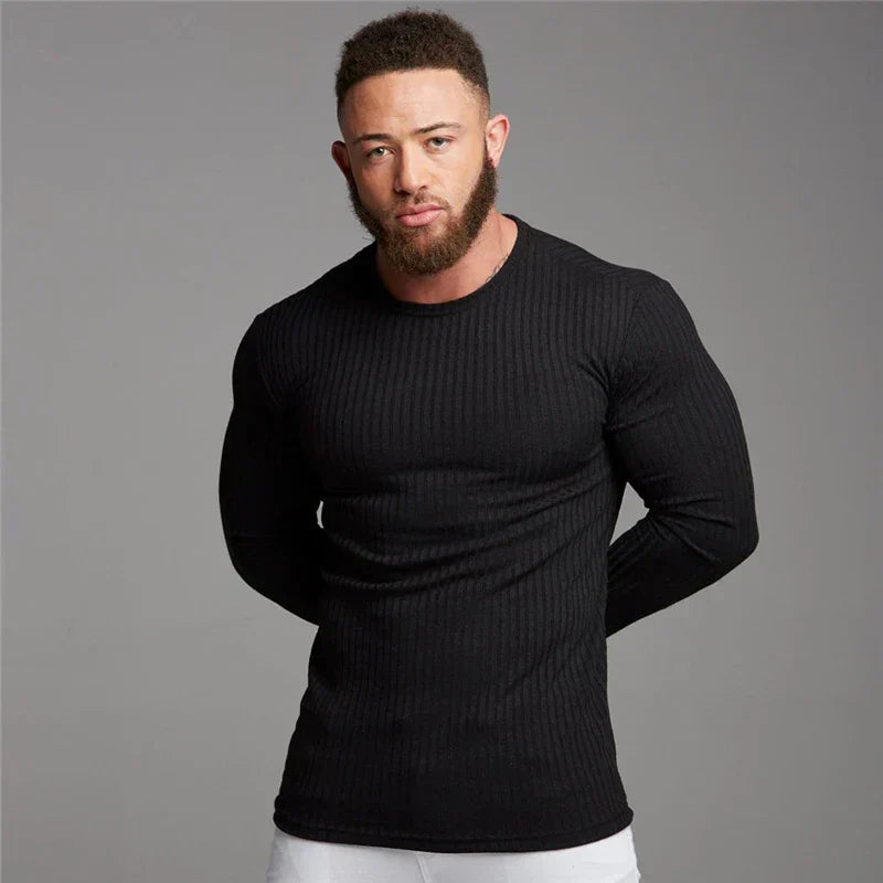 Ribbed Sweater for Men - Long Sleeve - Image 5