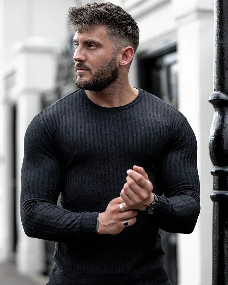 Ribbed Sweater for Men - Long Sleeve - Image 3