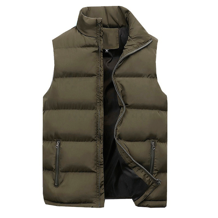 Puffer Vest for Men - Stand Collar - Image 2