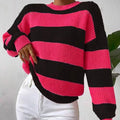 Striped Pullover Sweater for Women - Relaxed - Image 3