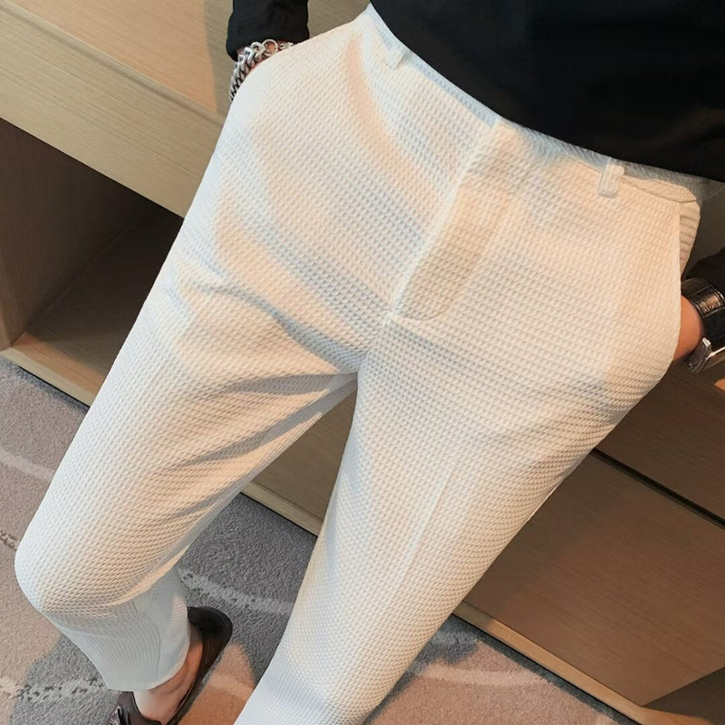Slim Fit Dress Pants for men - Textured - Flat Front Straight Leg - Image 2