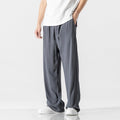 Wide Leg Pants for Men - Loose Fit Straight Leg - Drawstring Lounge Pants - Image 7