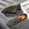 Lace-Up Sneakers for Men - Round Toe Perforated Upper - Image 10
