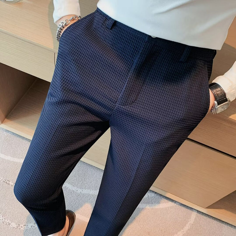 Slim Fit Dress Pants for men - Textured - Flat Front Straight Leg - Image 4