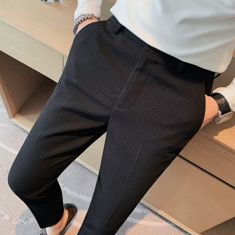 Slim Fit Dress Pants for men - Textured - Flat Front Straight Leg - Image 8