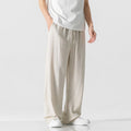 Wide Leg Pants for Men - Loose Fit Straight Leg - Drawstring Lounge Pants - Image 1