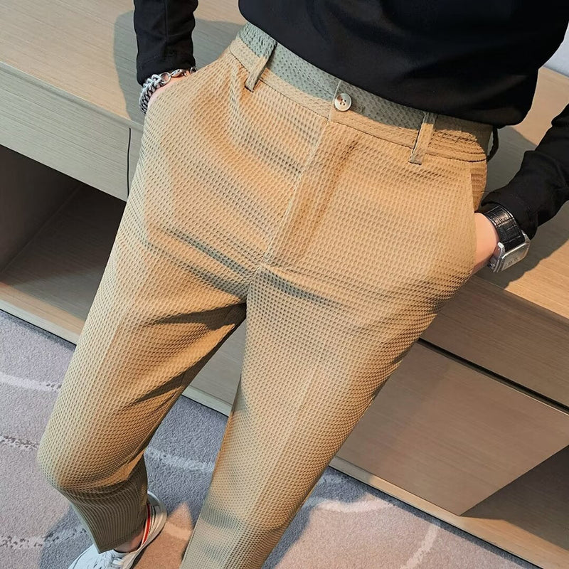 Slim Fit Dress Pants for men - Textured - Flat Front Straight Leg - Image 6