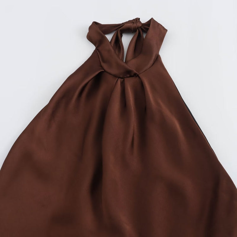 Halter Maxi Dress for women - Sleeveless Backless - Image 4