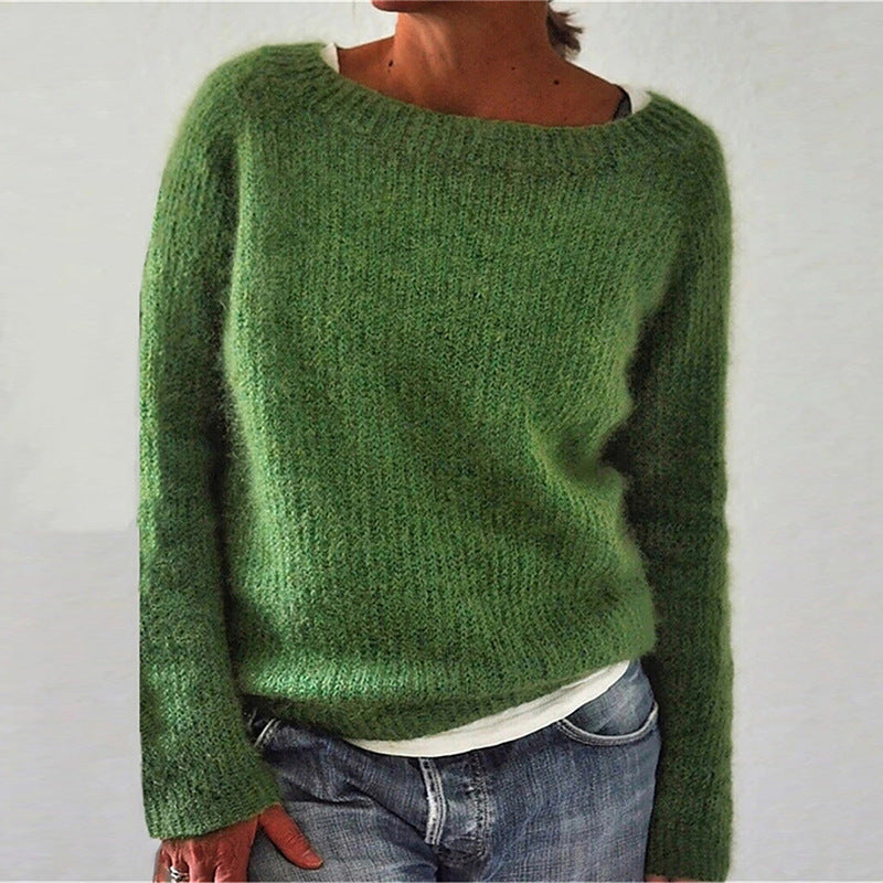 Knit Pullover Sweater for Women - Long Sleeve - Image 4