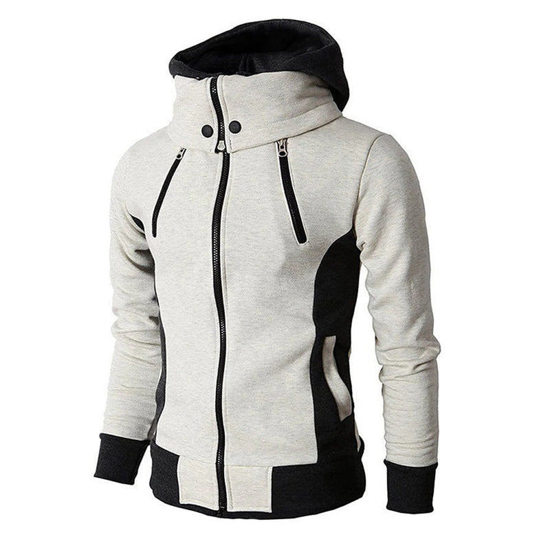 Full Zip Funnel Neck Jacket for Men - Long Sleeve - Image 4