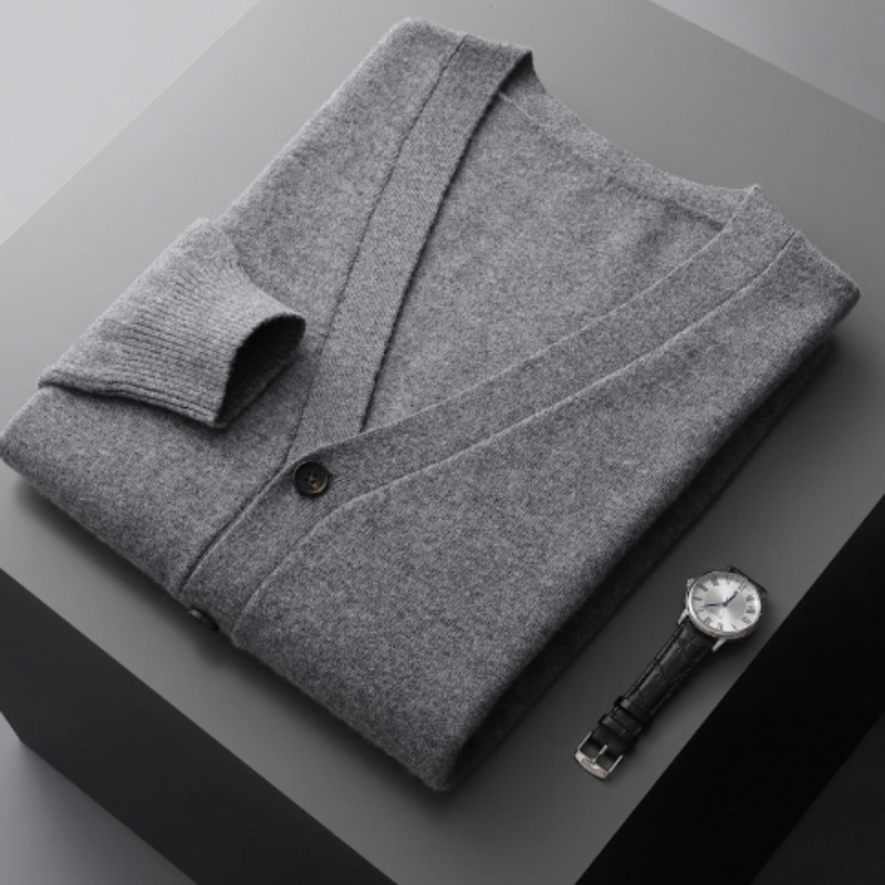V-Neck Cardigan Sweater for Men - Button Front - Image 10