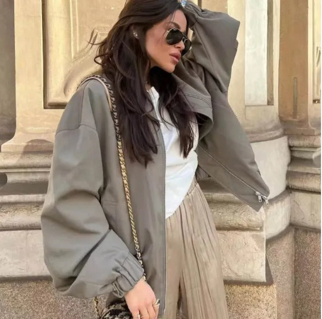 Bomber Jacket for Women - Oversized - Image 6