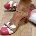 Ankle Strap Heels for women - Bow Heels Pointed Toe - Mid Heel Color Block - Image 3
