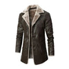 Sherpa Collar Mid-Length Coat for Men - Button Front - Image 1