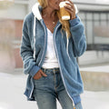 Fleece Hooded Jacket for Women - Zip Front - Image 6