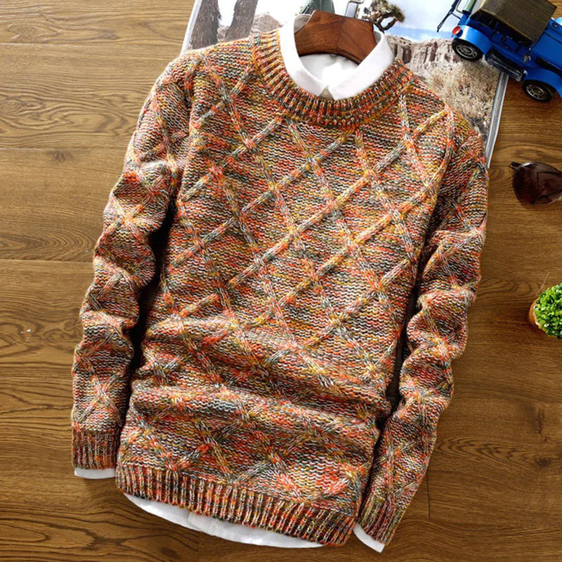 Knit Crew Neck Sweater for Men - Long Sleeve - Image 3