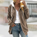 Fleece Hooded Jacket for Women - Zip Front - Image 8