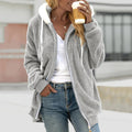 Fleece Hooded Jacket for Women - Zip Front - Image 3
