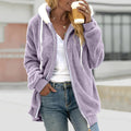 Fleece Hooded Jacket for Women - Zip Front - Image 2