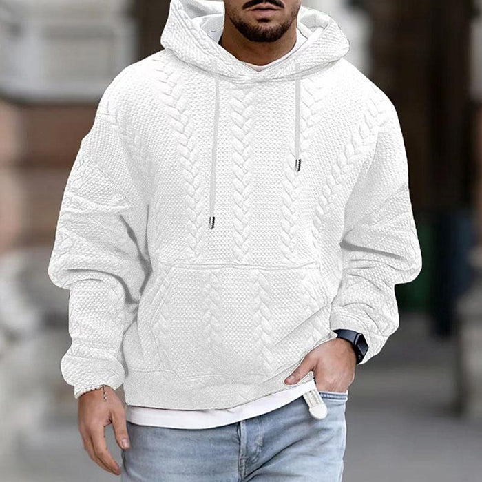 Textured Pullover Hoodie for Men - Long Sleeve - Image 4