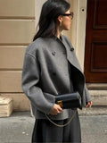 Oversized Short Jacket for Women - Double-Breasted - Image 4
