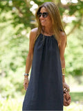 Maxi Halter Dress for women - Sleeveless A-Line - Side Slit Casual - Image 6