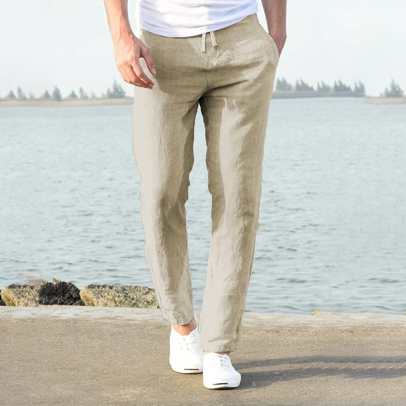 Linen Drawstring Pants for Men - Relaxed Fit Lightweight - Image 4
