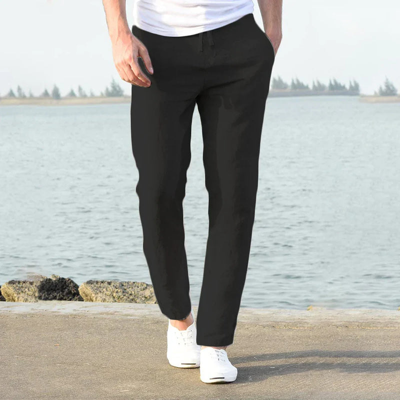 Linen Drawstring Pants for Men - Relaxed Fit Lightweight - Image 3