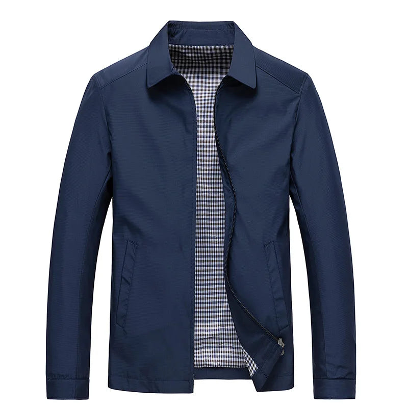 Casual Collared Zip Up Jacket for Men - Button Cuff - Image 5