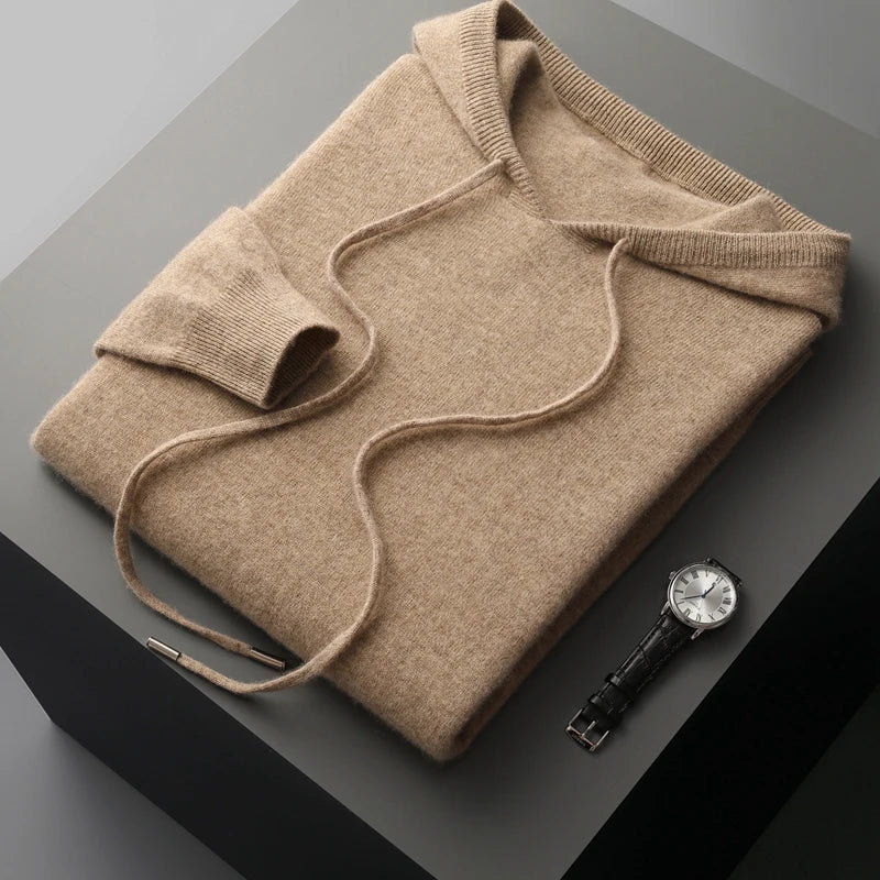 Knit Hoodie Sweater for Men - Long Sleeve - Image 3