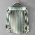 Striped Button-Up Shirt for men - Long Sleeve Point Collar - Chest Pocket Buttoned Cuffs - Image 1